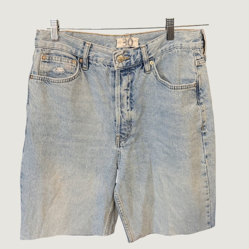 We The Free Denim Shorts Womens 30 Light Blue High Rise Button Fly OB1333848